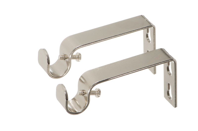 Ivilon حوامل ثابتة من إيفيلون لستائر القضبان - للقضبان بقطر 1/2 أو 5/8 بوصة. مجموعة من 2 - نيكل مصقول - Image 1